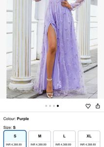 Urbanic savana Elegant Lilac Embroidered Maxi Dres