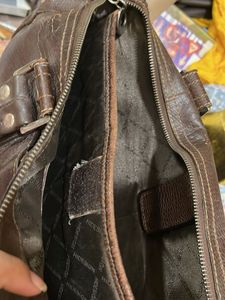 Vintage Brown Leather Hobo Bag