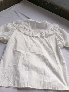 Vintage White Ruffle Collar Shirt