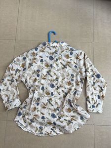 Floral Print Button-Up Blouse