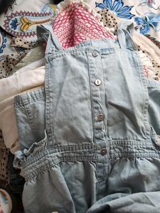 Light Wash Denim Pinafore Dress
