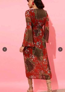 STREET 9 Ethnic Motif Printed V Neck Bell Sleeves