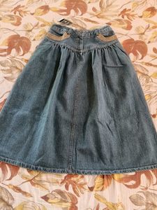 Vintage Denim Midi Skirt