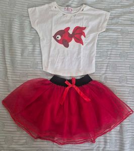 Adorable Fish T-Shirt and Tutu Skirt Set