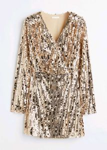 Sales 🌸H&amp;M Sparkly Gold Wrap Dress