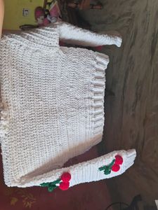 handmade Cherry cardigan  with bandana free