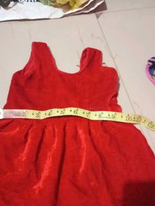 Cute Blue &amp; Red Baby Frock Set