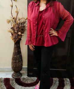 Soft Geogratte Shirt With Inner Attached
