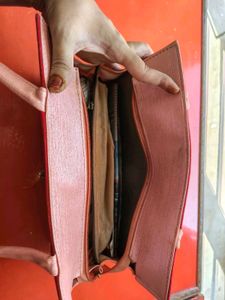 Red Velvet Handbag with Embellishments