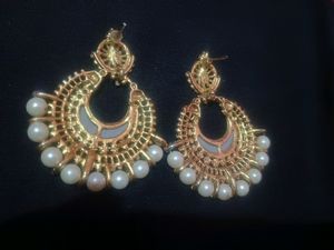 This Is 🤍 White Pearl 🫧mirror 🪞Work Earing