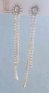 Kundan chain tassel earrings