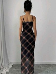 Chic Plaid Maxi Dress