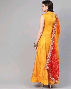 Elegant Yellow Anarkali gown
