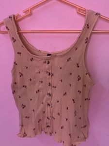 Floral Ribbed Tank Top