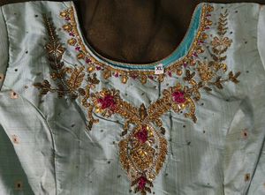 Elegant Light green Embellished Anarkali Dress