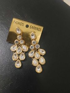 Elegant Drop Earrings with Clear Stones