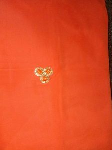 Beautiful Orange Embroidered Saree