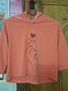 Heart Cropped Hoodie
