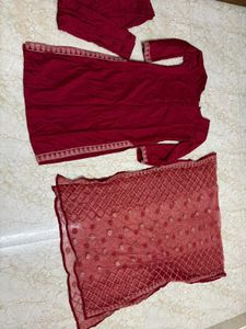 Elegant Maroon Kurta Set with Dupatta...