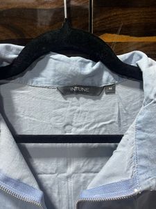 Light Blue Denim Tiered Dress