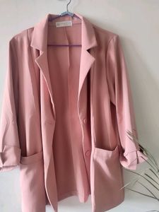 Chic Pink Oversized Blazer with short set