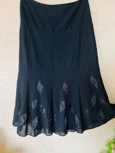 Elegant Black Beaded Skirt