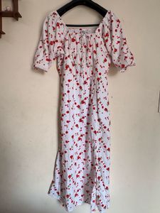Floral Print Puff Sleeve Dress