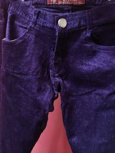 Stylish Purple Velvet Corduroy Jeans