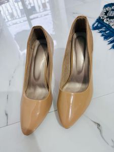 Classic Beige Patent Pumps