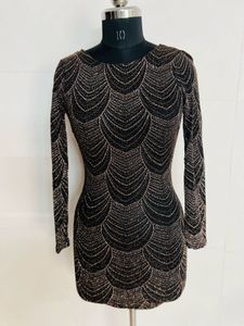 Sparkly Long Sleeve Mini Dress