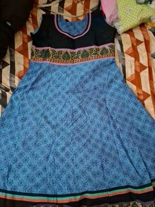 Blue Printed Anarkali Kurta