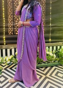 Elegant Purple Saree with Blouse
