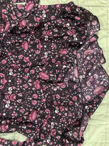 Floral Print Fabric Wrap Skirt