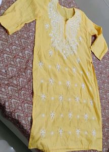 Yellow Chikankari Kurta