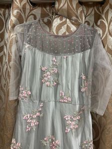 Beautiful Grey Embroidered Gown