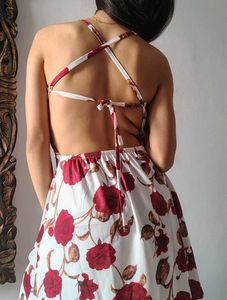 Elegant floral printed fit and flare mini dress