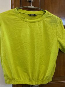 Shein Neon Green Crop Tee