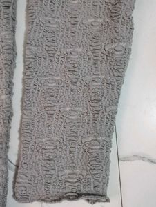 Grey Textured Long Sleeve Top