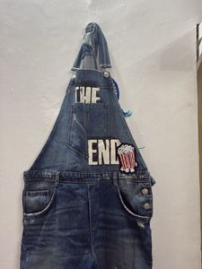Distressed Denim Overalls