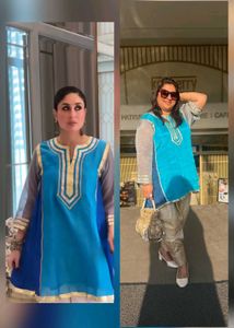 Blue & Gold Embellished Kurta