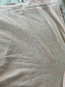 cream peach  colour Cropped Henley Top