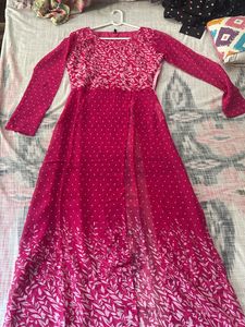 Cation Pink Front Slit Kurta