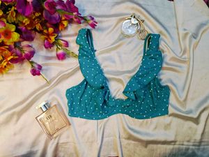 🇳🇿💫🎀Teal Polka Dot Bikini bra