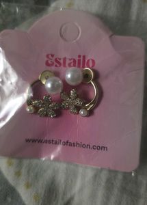 Elegant Floral &amp; Crystal Ear Climbers