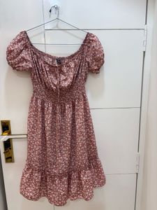 Cute Pink Floral Mini Dress