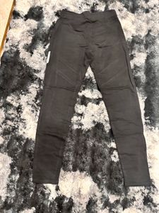 Black Textured Pants