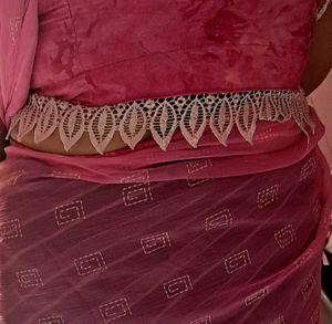 Beautiful Pink snd blue Saree with blouse 💃💃