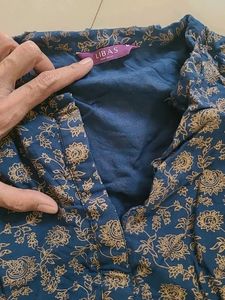 Stylish Blue Floral Kurta with Dhoti Pants