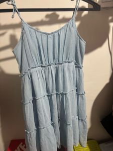 Light Blue Tiered Mini Dress