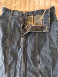 dark washed Long Denim Skirt